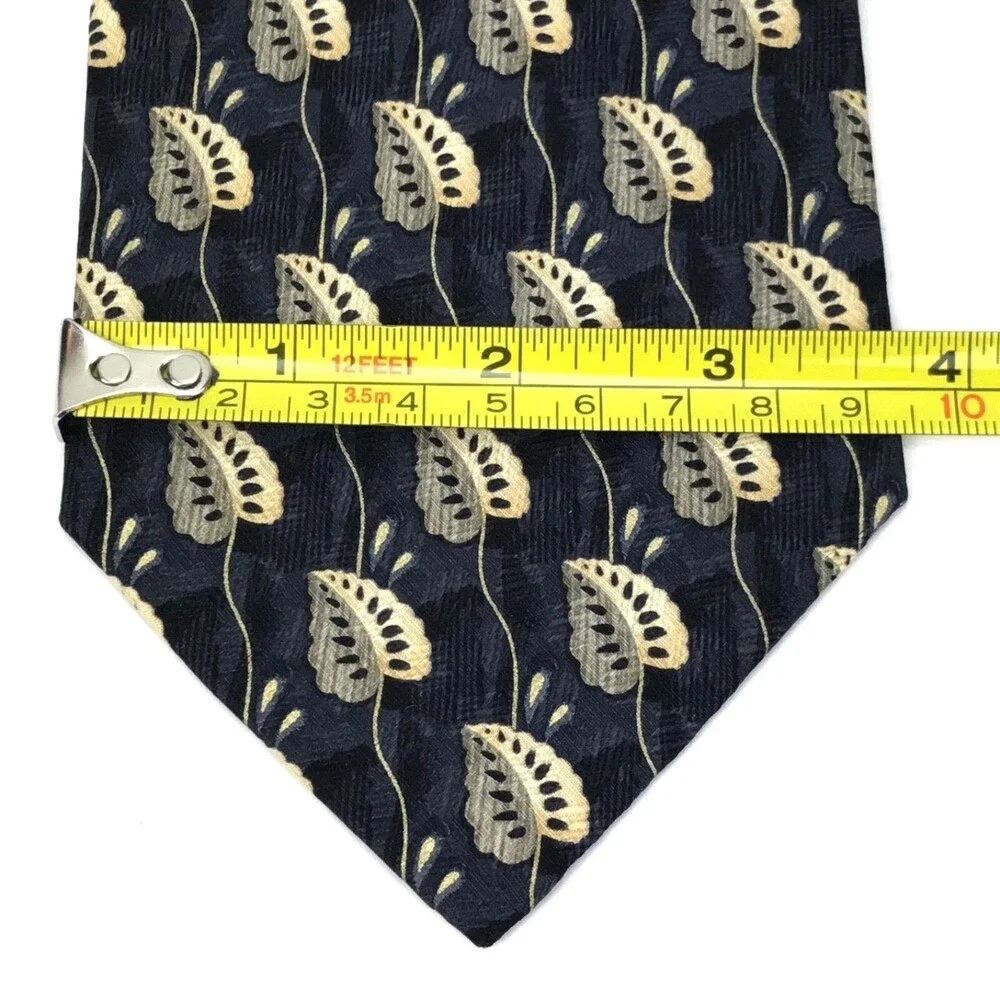 ERMENEGILDO ZEGNA Tie Leaves 🍁 Silk Elegant 👔 Necktie 100% Silk Made In Italy